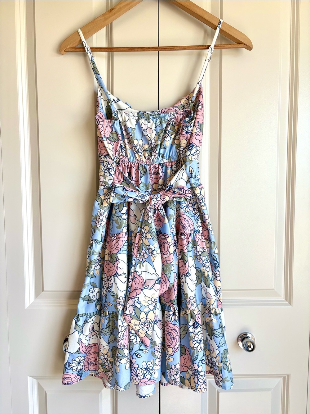 Altar’d State Soft Floral Spaghetti Strap Dress Sundress Bow Back Garden Small - Picture 2 of 12
